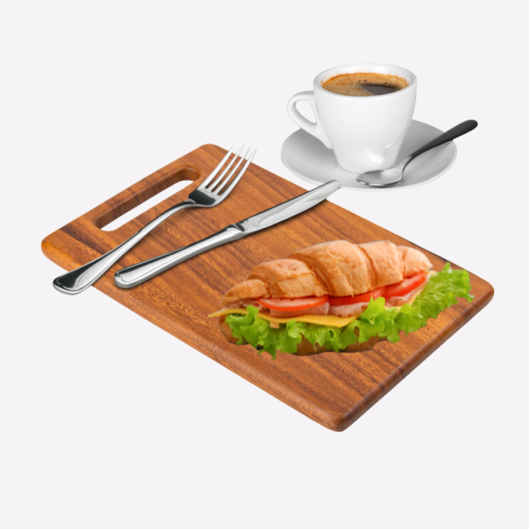 board rectangle with food