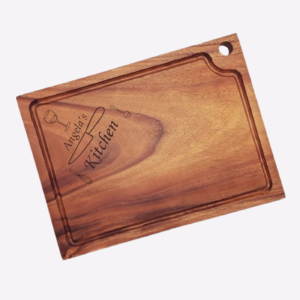 example of gift engraved on rectangle board with groove