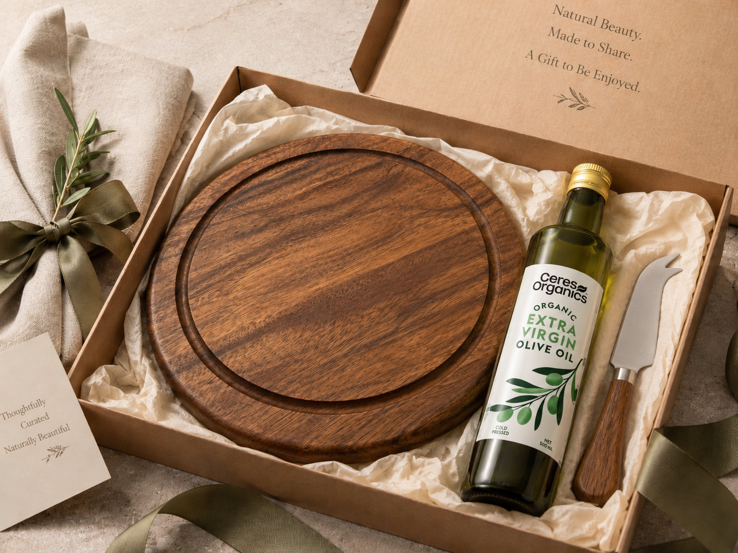 round board in gift box