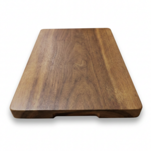 Rectangle acacia wood serving board 450 × 340mm with handle grips side