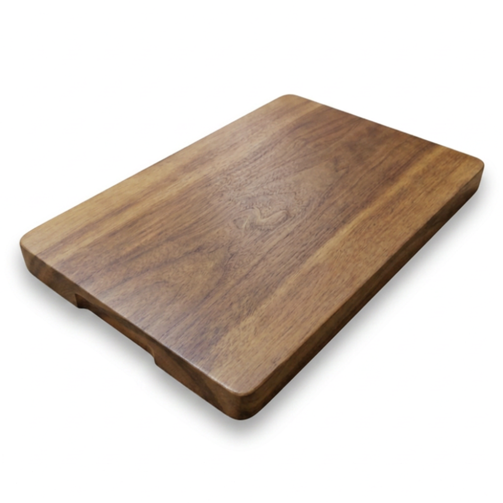 Rectangle acacia wood serving board 450 × 340mm with handle grips